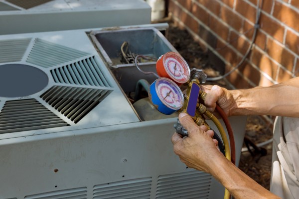 equipment maintenance being done at house