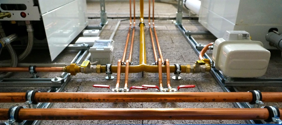 hot water heater pipes and water supply system