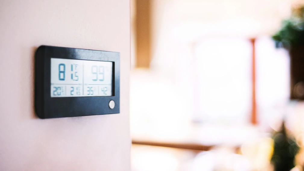 thermostat on a wall