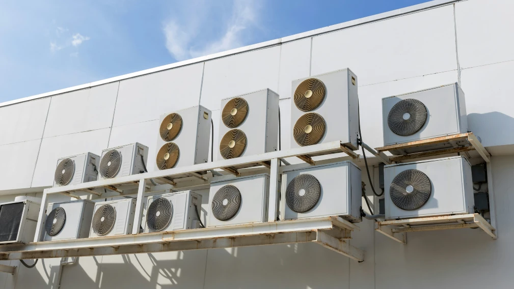 hvac units attached to the side of a building