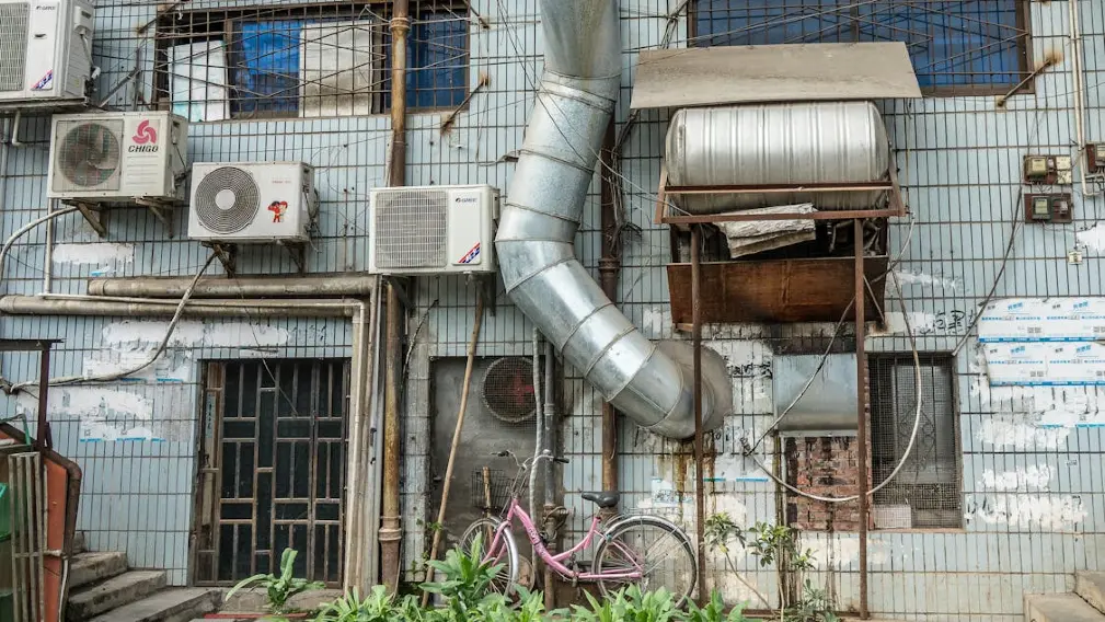an old HVAC system