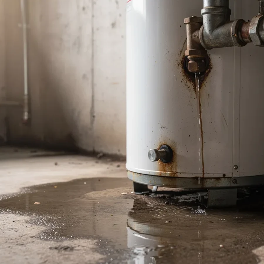 Featured image for “Water Heater Leaking: What to Do and When to Replace”