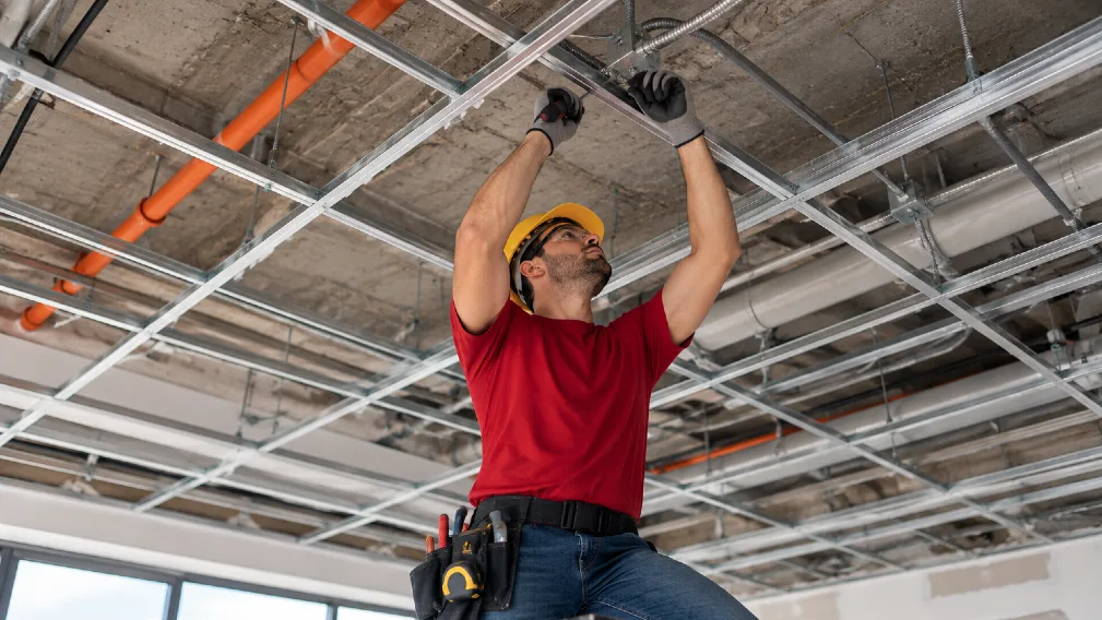 Ceiling Grid Installation in Progress